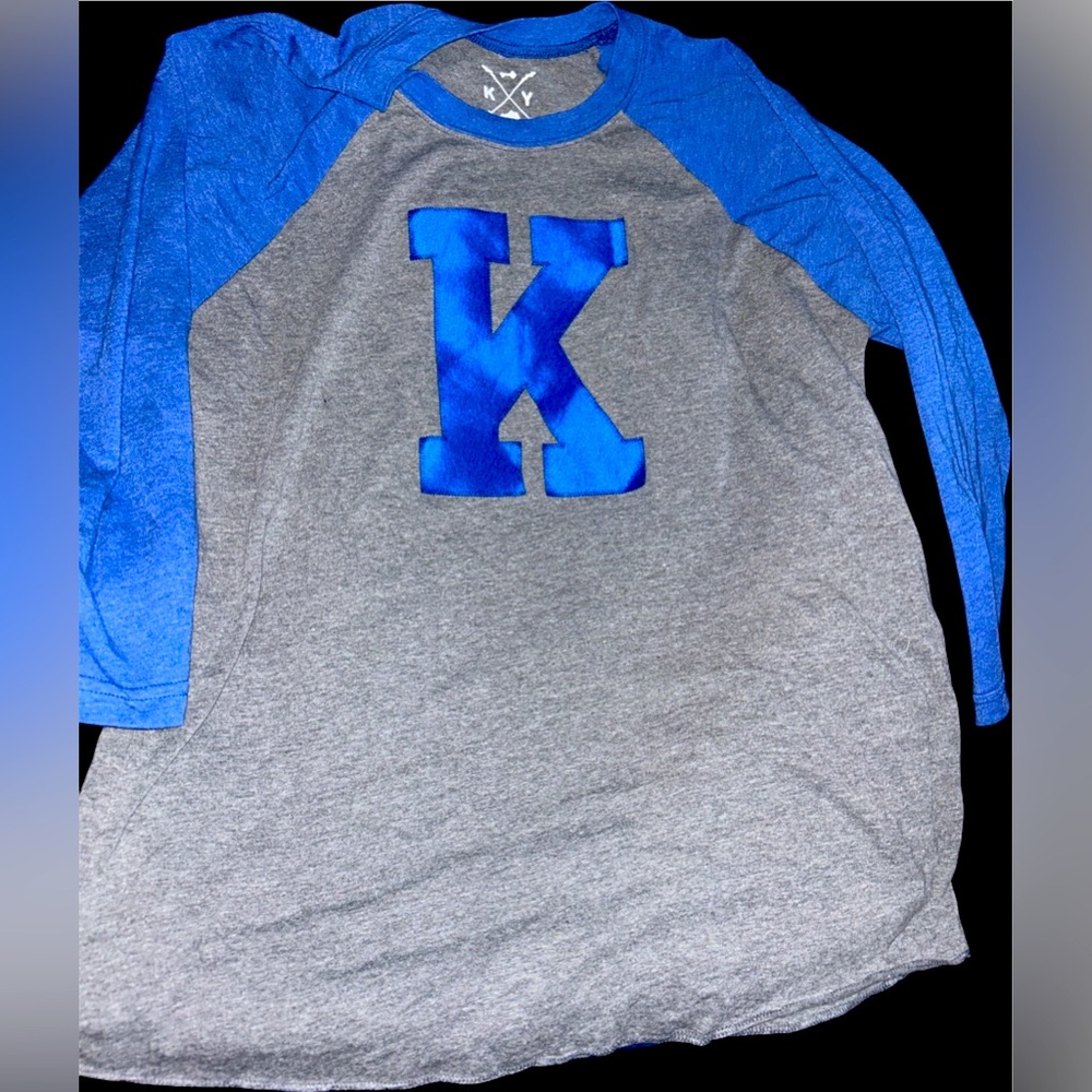 Kentucky Wildcats Gray Blue Baseball Style 3/4 Sleeve T-Shirt Womens M